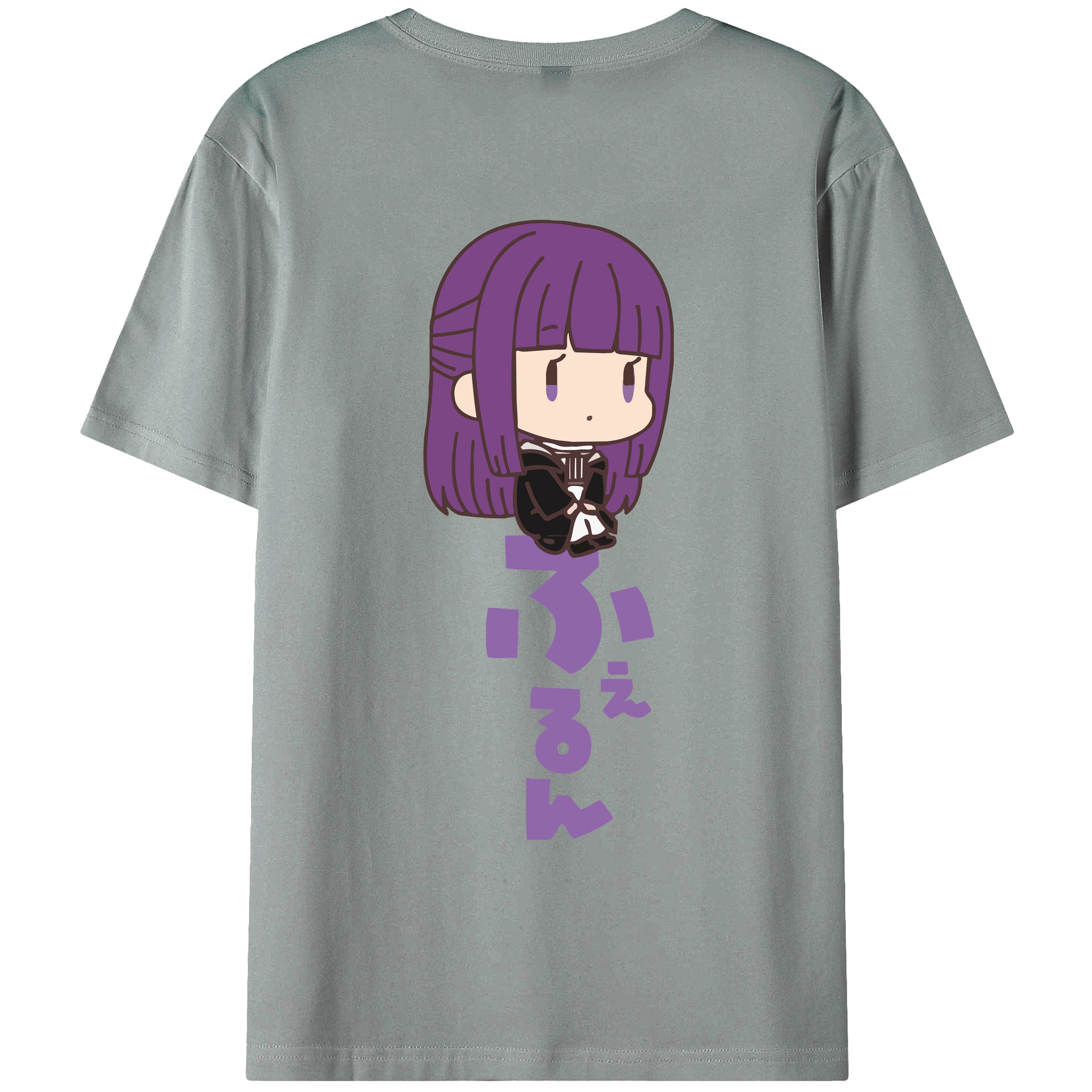 （画像用） 葬送のフリーレン Frieren 綿100％ メンズ半袖Tシャツ（バックプリント） 通気性